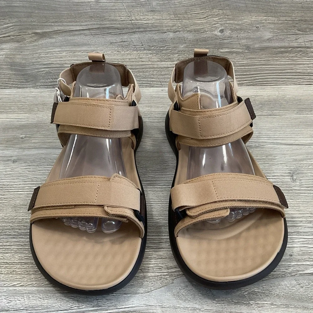 Hey Dude Carson Outdoor Sandals Men's Size 12 Sport Mode Tan Brown Comfort